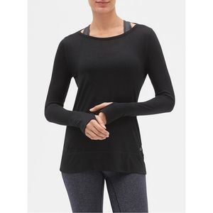 Gap Fit open Back Long sleeve Black top Size XXL